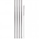 Kit de 4 pajitas de acero inoxidable con cepillo limpiador.