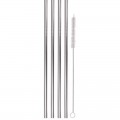 Kit de 4 pajitas de acero inoxidable con cepillo limpiador.