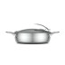 Cazuela baja de acero inoxidable 18/10 de la casa SKK con tapa de cristal