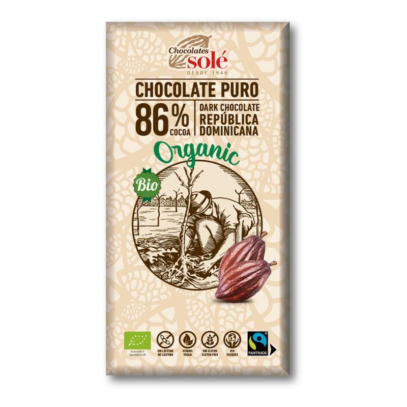 Chocolate negro al 86% chocolates Sole organico