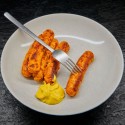 Resultado de unas salchichas vegetales hechas con el molde de silicona platino