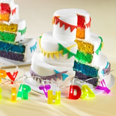 Ejemplo de tarta de cumpleaños de 3 pisos
