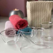 Recipientes para hacer cosmética casera hechos de vidrio de borosilicato