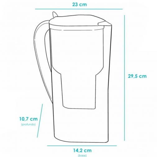 Dibujo técnico de las dimensiones completas de Alkanatur Drops