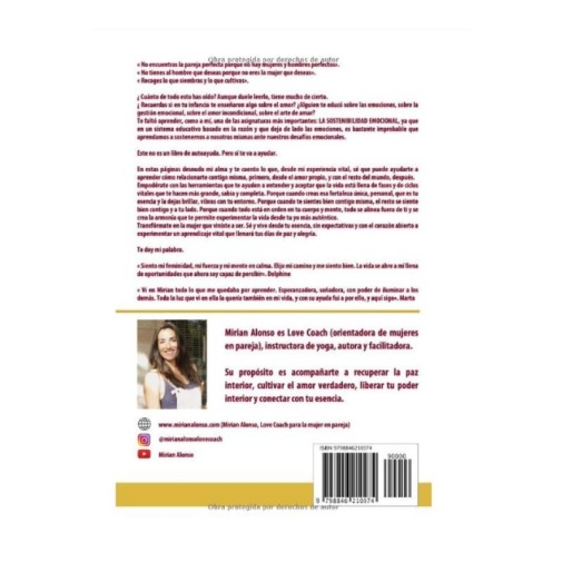 Contraportada del libro Mujer sin límites por Mirian Alonso