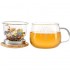 Infusión hecha en la taza Angelica con tapa y infusor de vidrio de borosilicato