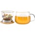 Infusión hecha en la taza Angelica con tapa y infusor de vidrio de borosilicato