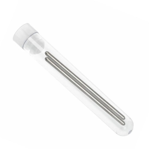 ejemplo de como se almacenan los electrodos dentro del tubo protector