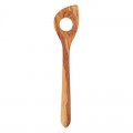 cuchara de madera de olivo con orificio para cocinar