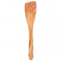 espátula de cocina plana hecha de madera de olivo
