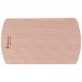 Tabla de cortar de madera de haya colocada de forma horizontal