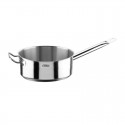 Cazo frances de acero inoxidable de 24 cm sin tapa y con mango largo