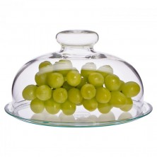 Quesera de vidrio trendglas Jena con uvas en su interior