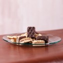 Plato hondo de vidrio trendglas Jena con postre ducle