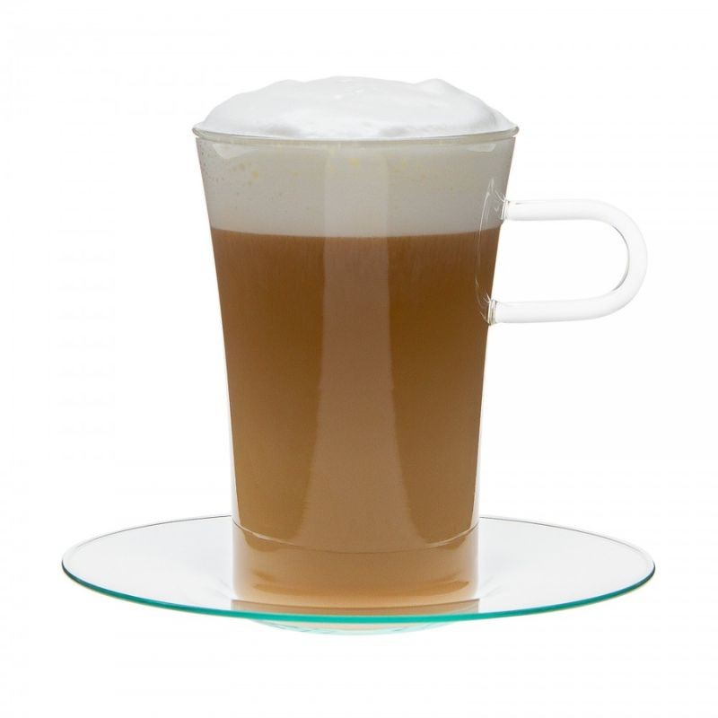Taza de café COSTA LARGE con platillo y asa de borosilicato