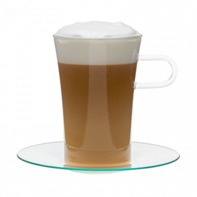 Taza de café COSTA LARGE con platillo y asa de borosilicato