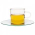 Taza de té de vidrio de borosilicato con platillo