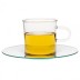 Taza de té de vidrio de borosilicato con platillo