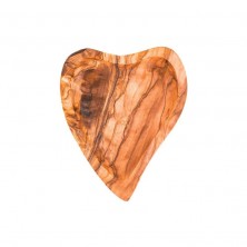Cuenco bol con forma de corazón hecho de madera de olivo