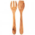 Cubiertos para servir ensaladas hecha de madera de olivo