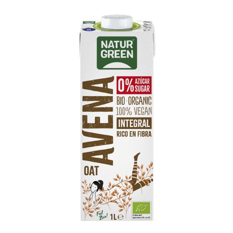 pack de 6 litros de bebida de avena integral Naturgreen