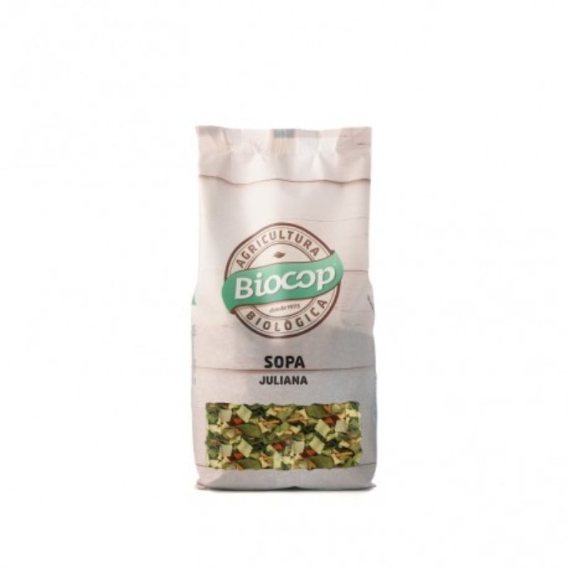 Paquete de 125 g de sopa de verduras juliana Biocop