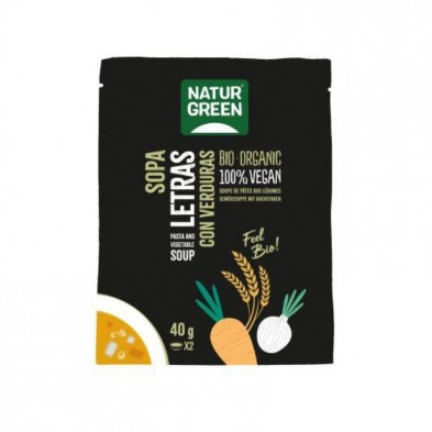 Pack de 6 sobres de sopa instantánea de letras con verduras Naturgreen