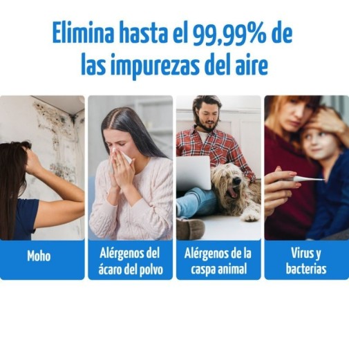 Airfree P elimina el 99,99% de las impurezas del aire