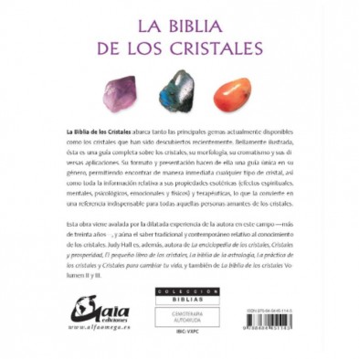 contraportada libro La Biblia de los cristales de Judy Hall Volumen I