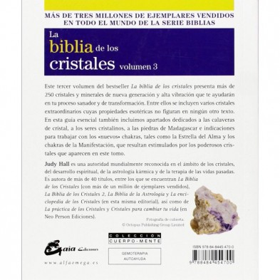 Contraportada libro La Biblia de los Cristales volumen 3 de Judy Hall