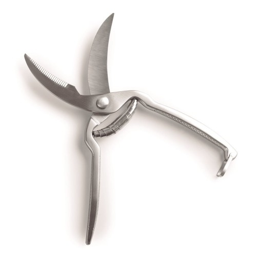 Tijera para corte de aves de acero inoxidable abierta