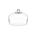 Campana de borosilicato transparente con una perilla redonda en la parte superior, perfecta para proteger los alimentos.