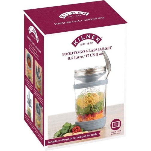 Tarro de vidrio para desayuno on the go 500 ml Kilner packaging