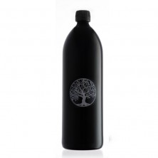 Botella de Miron Violet Glass de 1 litro con el árbol de la vida grabado con láser cerámico
