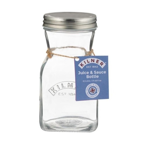 Botella para zumos y salsas 0,5 litros con la etiqueta oficial de Kilner
