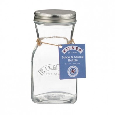 Botella para zumos y salsas 0,5 litros con la etiqueta oficial de Kilner Botella para zumos y salsas 0,5 litros con la etiqueta oficial de Kilner