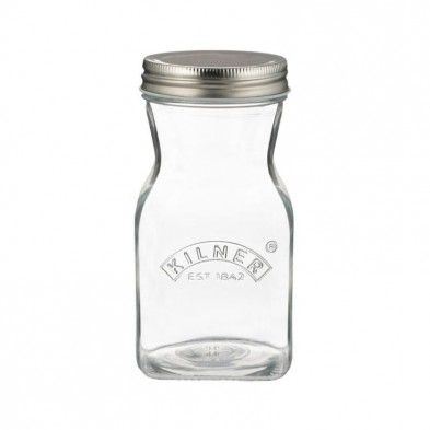 Botella reutilizable de vidrio de 500 ml con boca ancha y tapa de acero de rosca de Kilner Botella reutilizable de vidrio de 500 ml con boca ancha y tapa de acero de rosca de Kilner