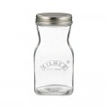 Botella reutilizable de vidrio de 500 ml con boca ancha y tapa de acero de rosca de Kilner