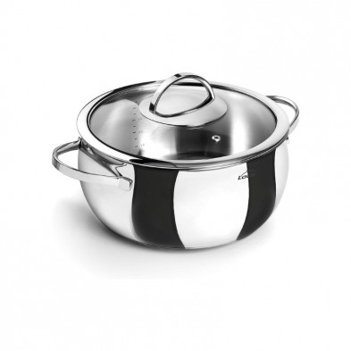 cacerola con tapa de vidrio Belly Lacor 16 cm acero 18/10 cacerola con tapa de vidrio Belly Lacor 16 cm acero 18/10