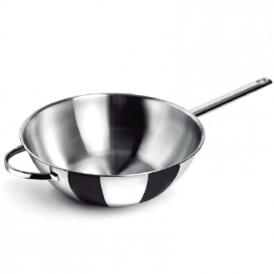 Wok de acero inoxidable 18/10 de 30 cm de la serie Belly Lacor