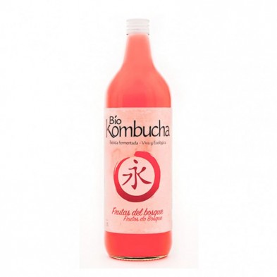 Botella de vidrio de bio kombucha de frutas del bosque 1 litro