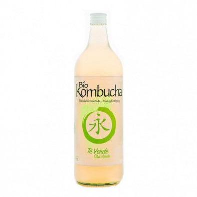 Botella de vidrio de Bio Kombucha Té Verde 1 litro