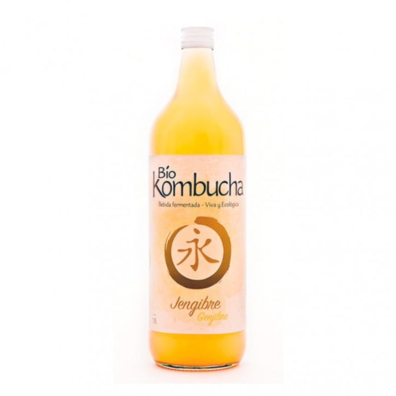 Botella de vidrio de la Bio Kombucha Jengibre 1 litro