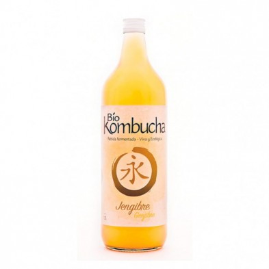 Botella de vidrio de la Bio Kombucha Jengibre 1 litro