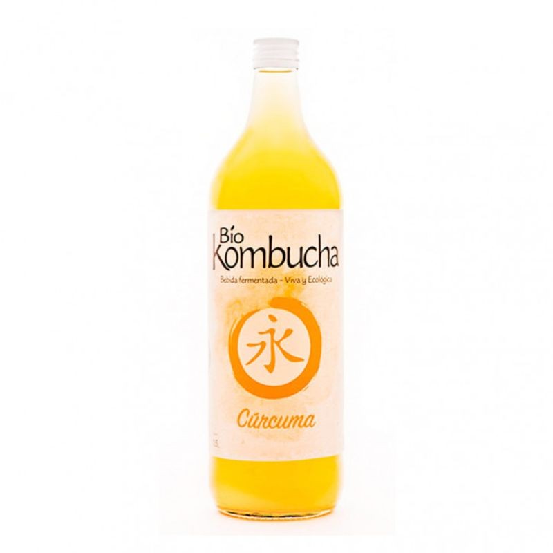 Botella de 1 litro de Bio Kombucha curcuma sin pasteurizar