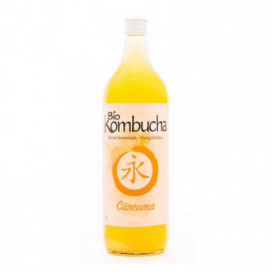 Botella de 1 litro de Bio Kombucha curcuma sin pasteurizar