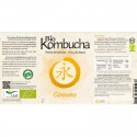 Etiqueta de la botella de 1 litro de Bio Kombucha curcuma sin pasteurizar