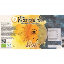 Etiqueta de la botella de la Bio Kombucha sin pasteurizar de 700 ml SOL