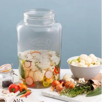 Set para fermentación 5l kilner con verduras fermentadas en su interior