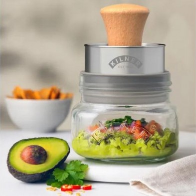 Guacamole fresco hecho con el Set Mash & Store guacamole Kilner